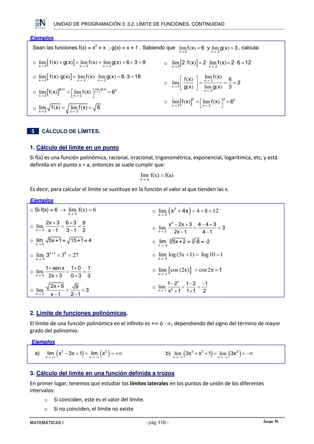 # 3.2 Límite de funciones.
Continuidad

Karl Weierstrass (1815-1897)
Padre del análisis matemático

Una de las ramas de las matemáticas es e