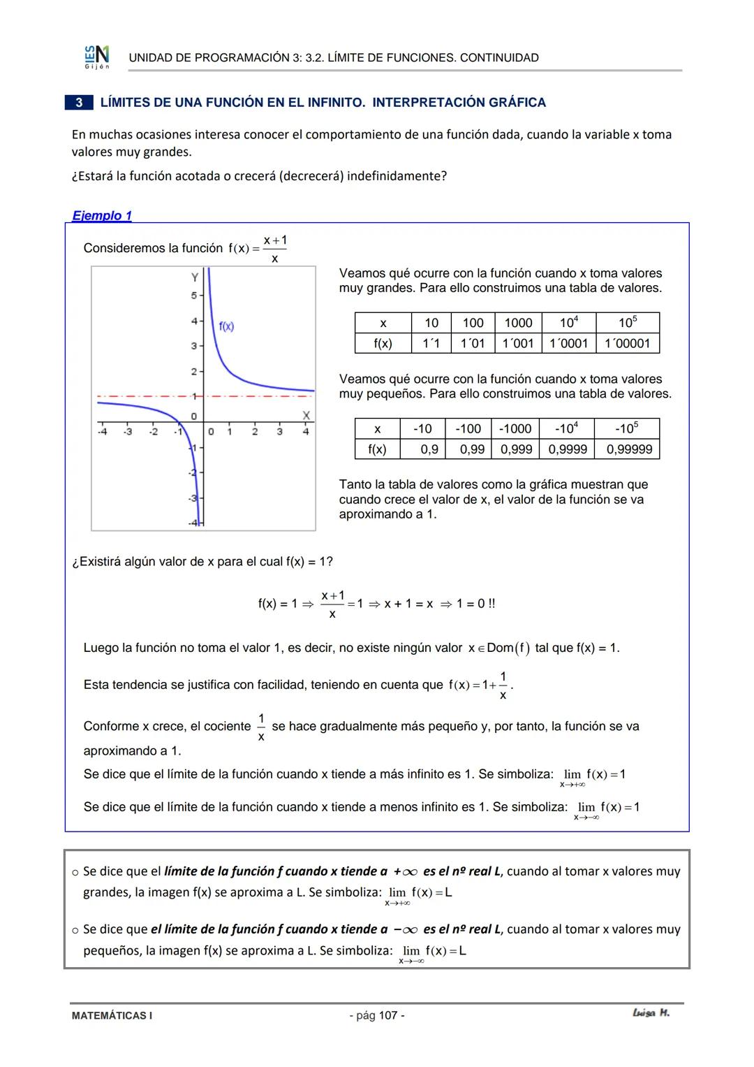 # 3.2 Límite de funciones.
Continuidad

Karl Weierstrass (1815-1897)
Padre del análisis matemático

Una de las ramas de las matemáticas es e