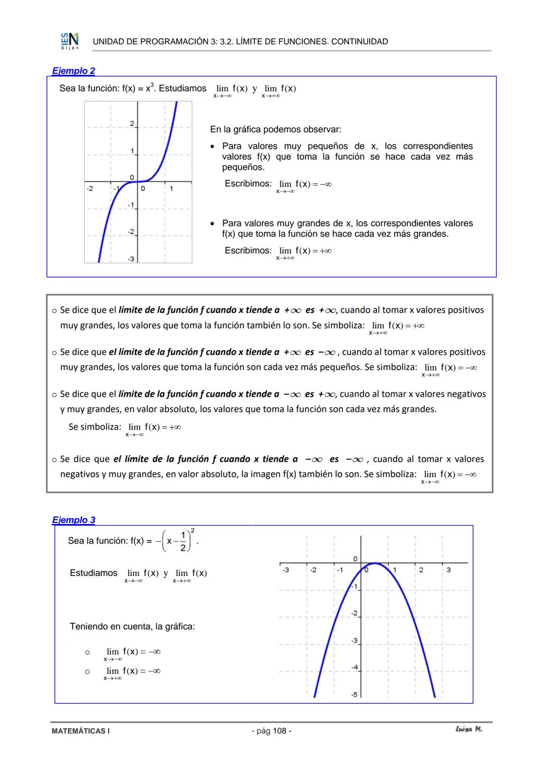 # 3.2 Límite de funciones.
Continuidad

Karl Weierstrass (1815-1897)
Padre del análisis matemático

Una de las ramas de las matemáticas es e