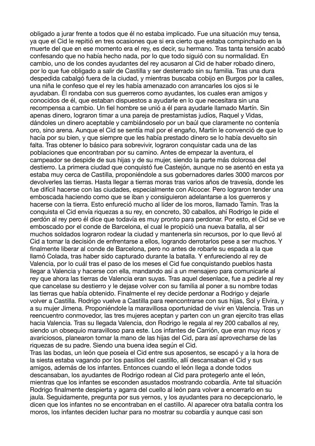 # Libro del Cid Campeador
La historia comienza con el nacimiento de Rodrigo Díaz de Vivar, hijo de Don Diego uno
de los ayudantes del rey de