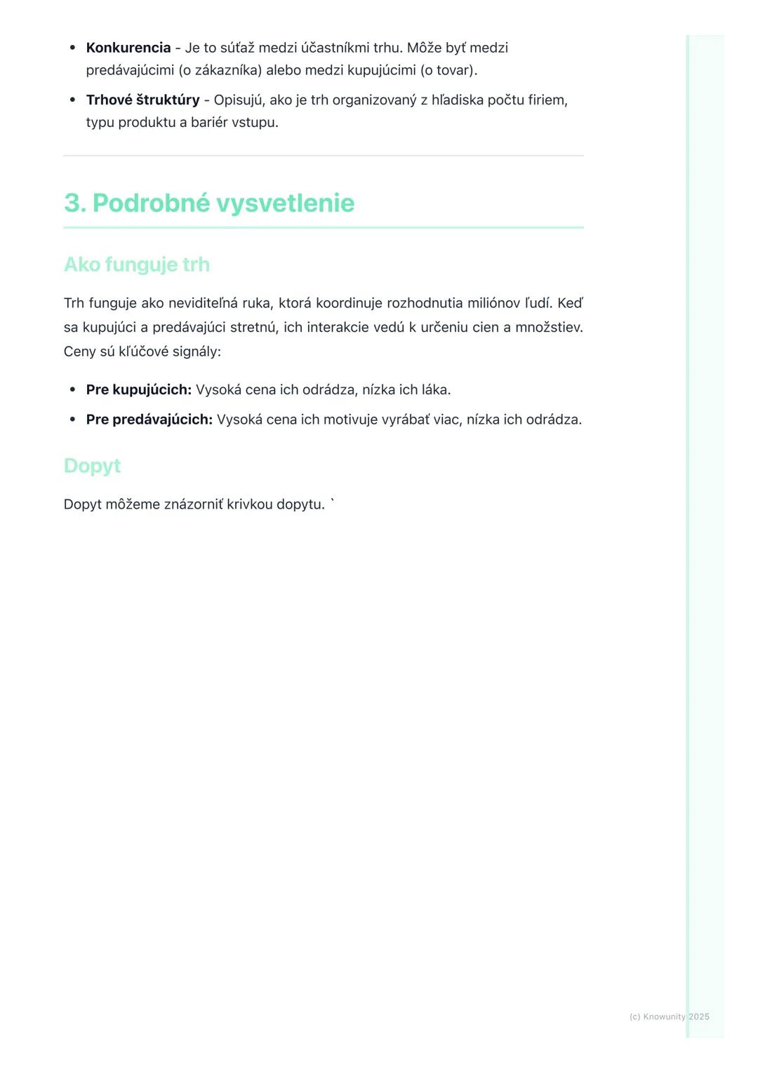 # Trh a trhový mechanizmus

## 1. Prehľad trhu a trhového mechanizmu

Trh a trhový mechanizmus sú základné pojmy, ktoré potrebujem pochopiť,