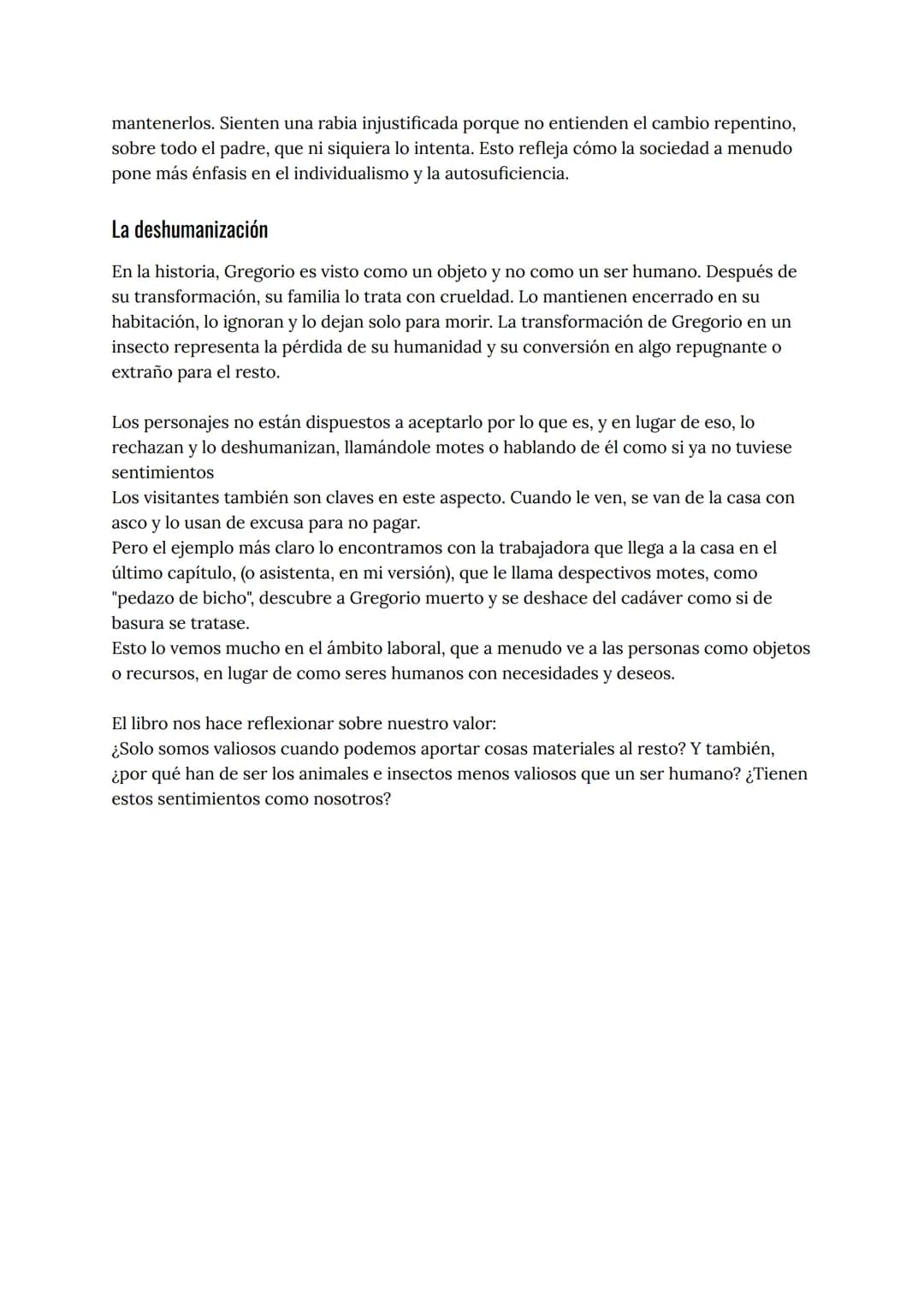 LA METAMORFOSIS DE KAFKA
Personajes:
El libro se compone del protagonista, Gregorio (o Gregor), su familia, y algunos
personajes ocasionales