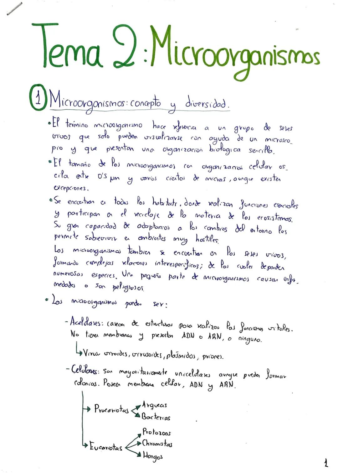 Tema 2: Microorganismos
Microorganismos: Conapto y
• El termino microorganismo hace referencia
vivos que
solo
pio y que presentan una
El tam