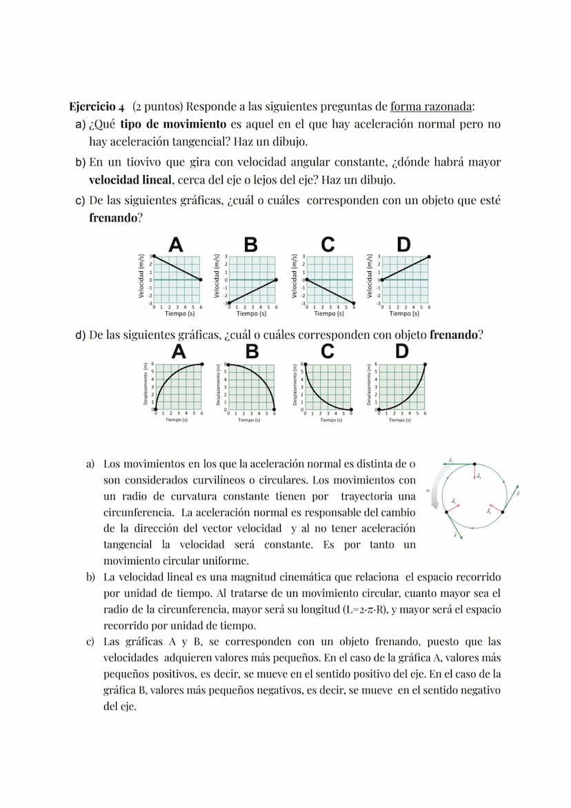 4ºESO FÍSICA Y QUÍMICA - 1ª EVA
y
Cinemática. Corrector
Ejercicio 1 (2 puntos)
Dos pueblos distan entre sí 120 km. Del pueblo A hacia el B, 