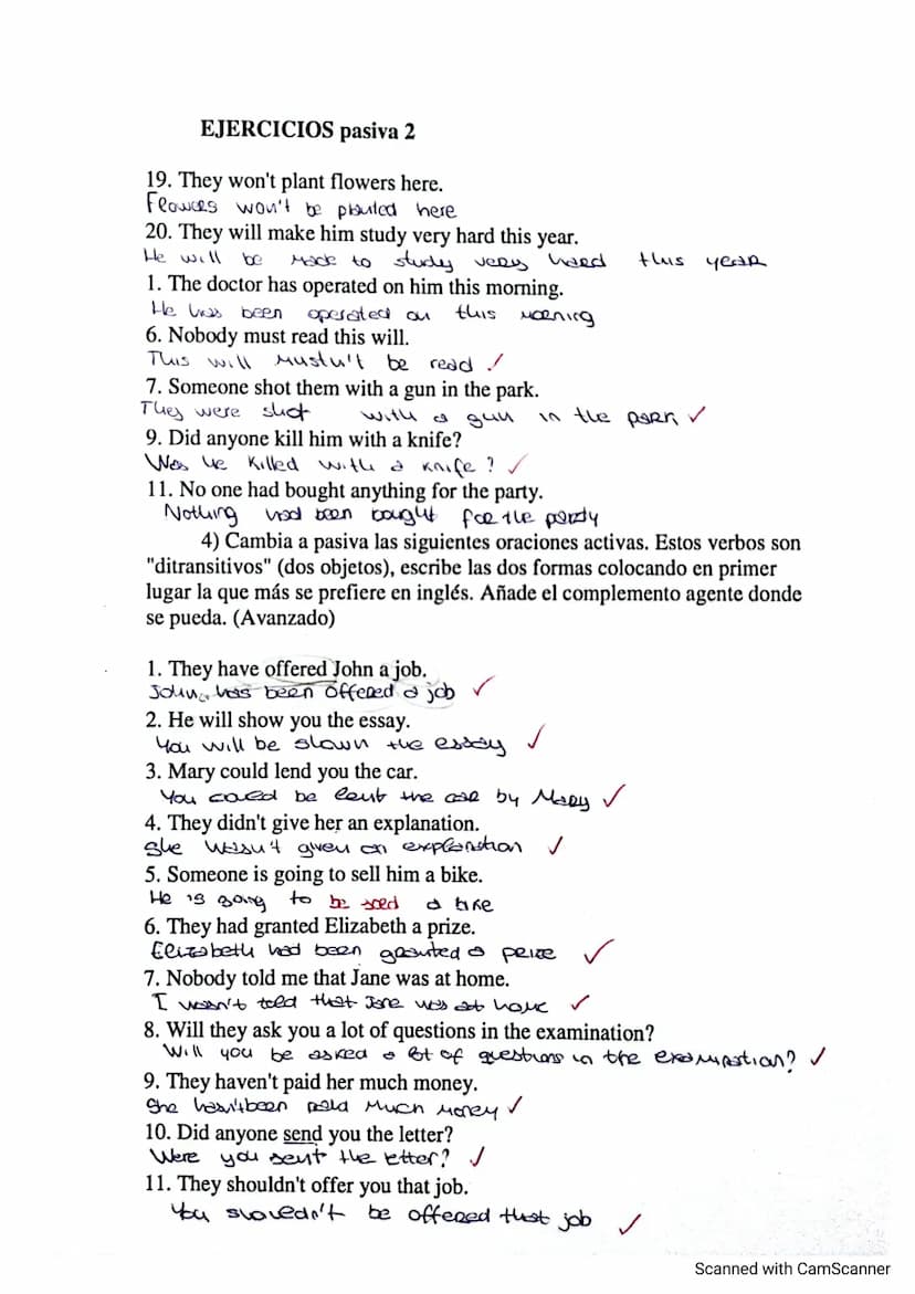 PASSIVE VOICE
Change the sentences to passive voice.
1. Many people begin new projects In January New projects are begun in Jenuney
2. You m