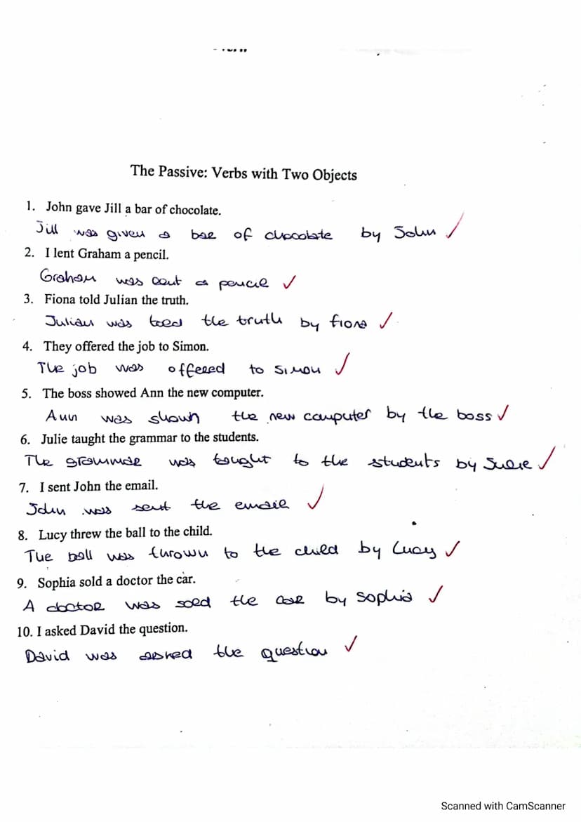 PASSIVE VOICE
Change the sentences to passive voice.
1. Many people begin new projects In January New projects are begun in Jenuney
2. You m