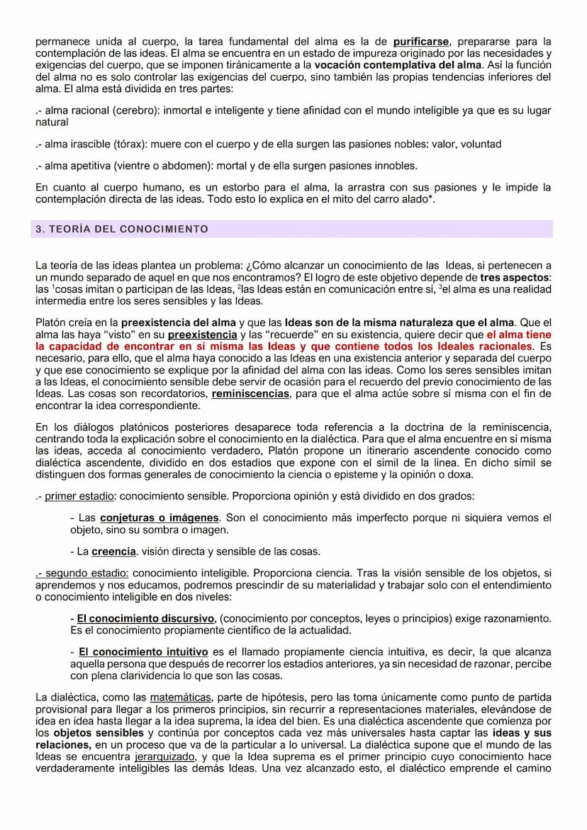
<h2 id="1teoradelasideas">1. TEORÍA DE LAS IDEAS</h2>
<p>La filosofía platónica se centra en la teoría de las ideas, la cual sostiene que l