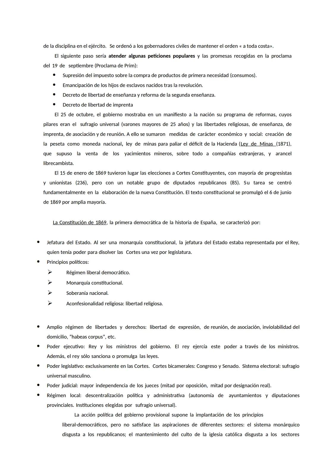 Bloque 6: La conflictiva construcción del Estado Liberal (1833-1874).
TEMA: EL SEXENIO REVOLUCIONARIO (1868-1874): INTENTOS DEMOCRATIZADORES