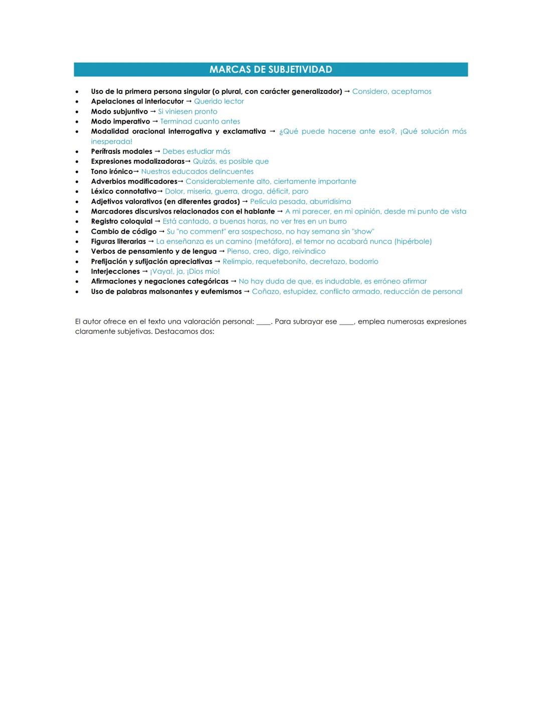 Entendiendo las marcas de subjetividad