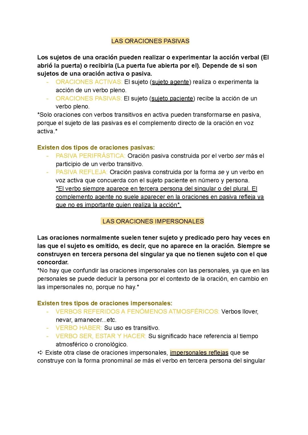 Guía Completa de Oraciones Pasivas e Impersonales