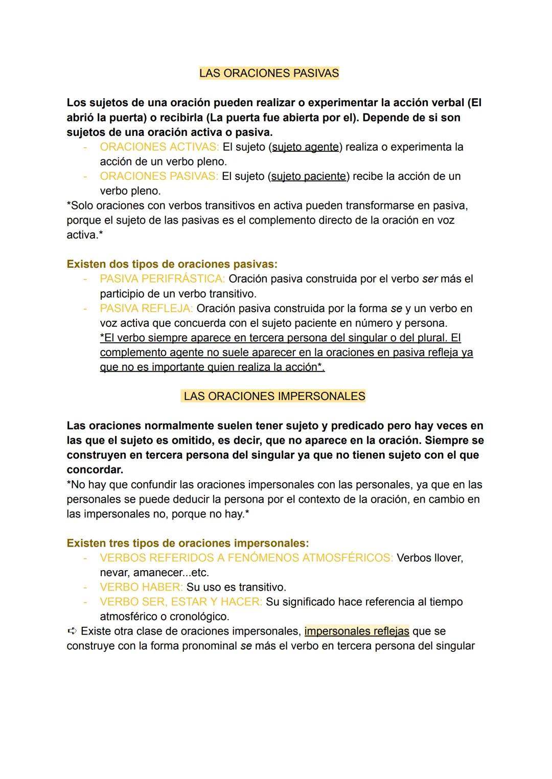 LAS ORACIONES PASIVAS
Los sujetos de una oración pueden realizar o experimentar la acción verbal (EI
abrió la puerta) o recibirla (La puerta