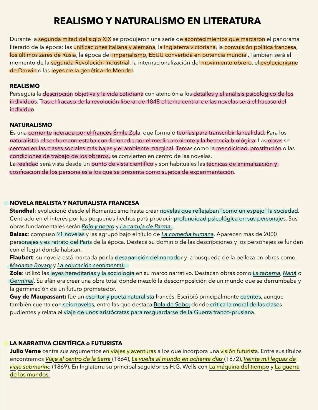 REALISMO Y NATURALISMO EN LITERATURA
Durante la segunda mitad del siglo XIX se produjeron una serie de acontecimientos que marcaron el panor