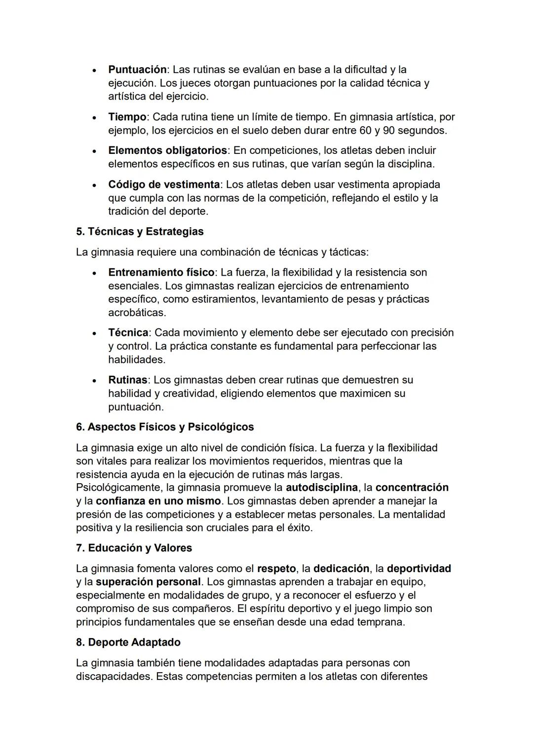 # GIMNASIA

1. Definición y Concepto

La gimnasia es un deporte que combina la acrobacia, la fuerza, la flexibilidad y
la coordinación a tra