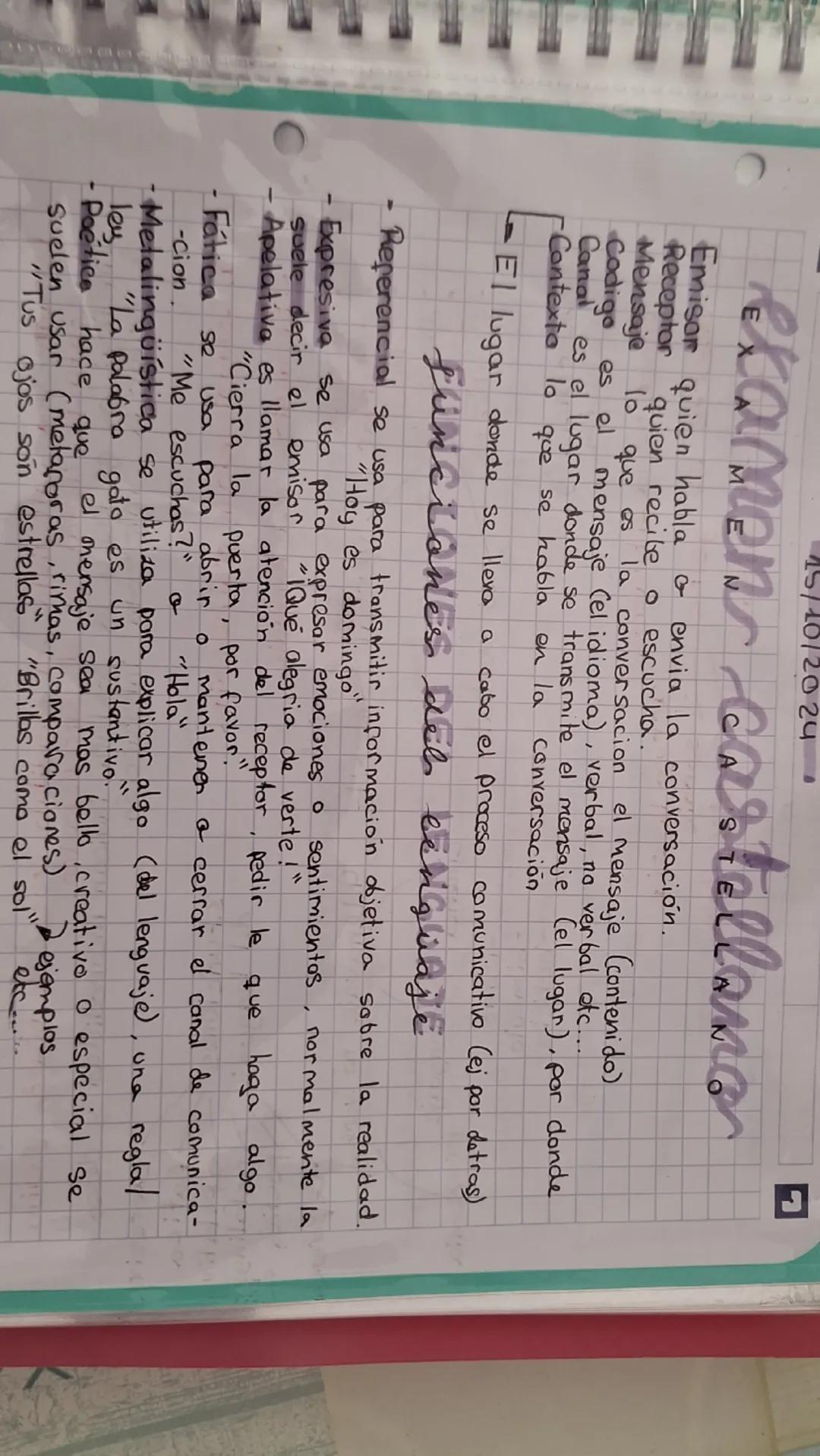 -
-
2
15/10/2024
examen cartellano
Emisor quien habla & envia la conversación.
Receptor quien recibe o escucha.
Mensaje lo que es la convers