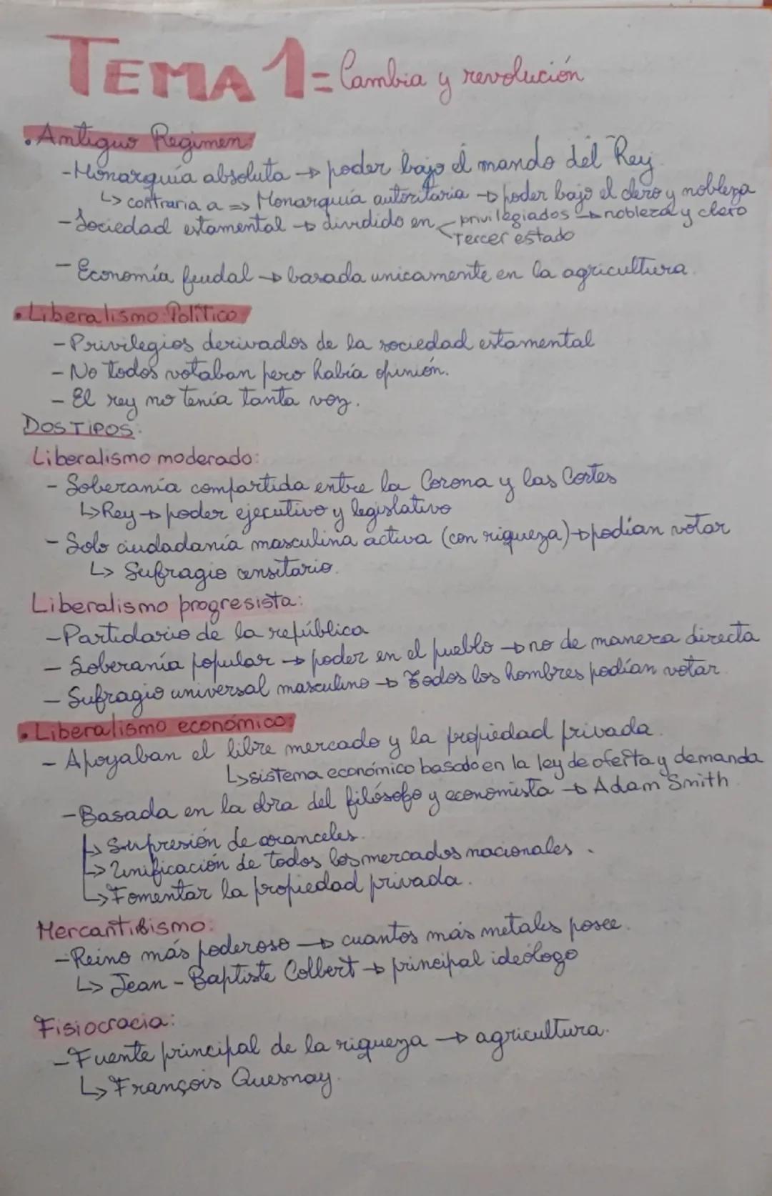 TEMA 1-Cambia y revolución
• Antiguo Regimen
- Monarquía absoluta + poder bajo I mando del Rey
L> contraria a=>
Monarquia
poder bajo el
priv