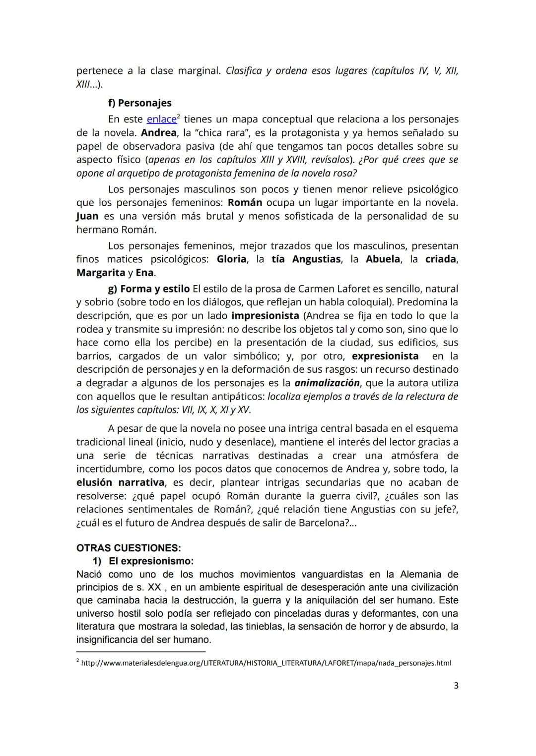 Guía de lectura
NADA, CARMEN LAFORET
1. INTRODUCCIÓN
Nada es una novela de fuerte componente autobiográfico escrita en 1944 y
que obtuvo el 