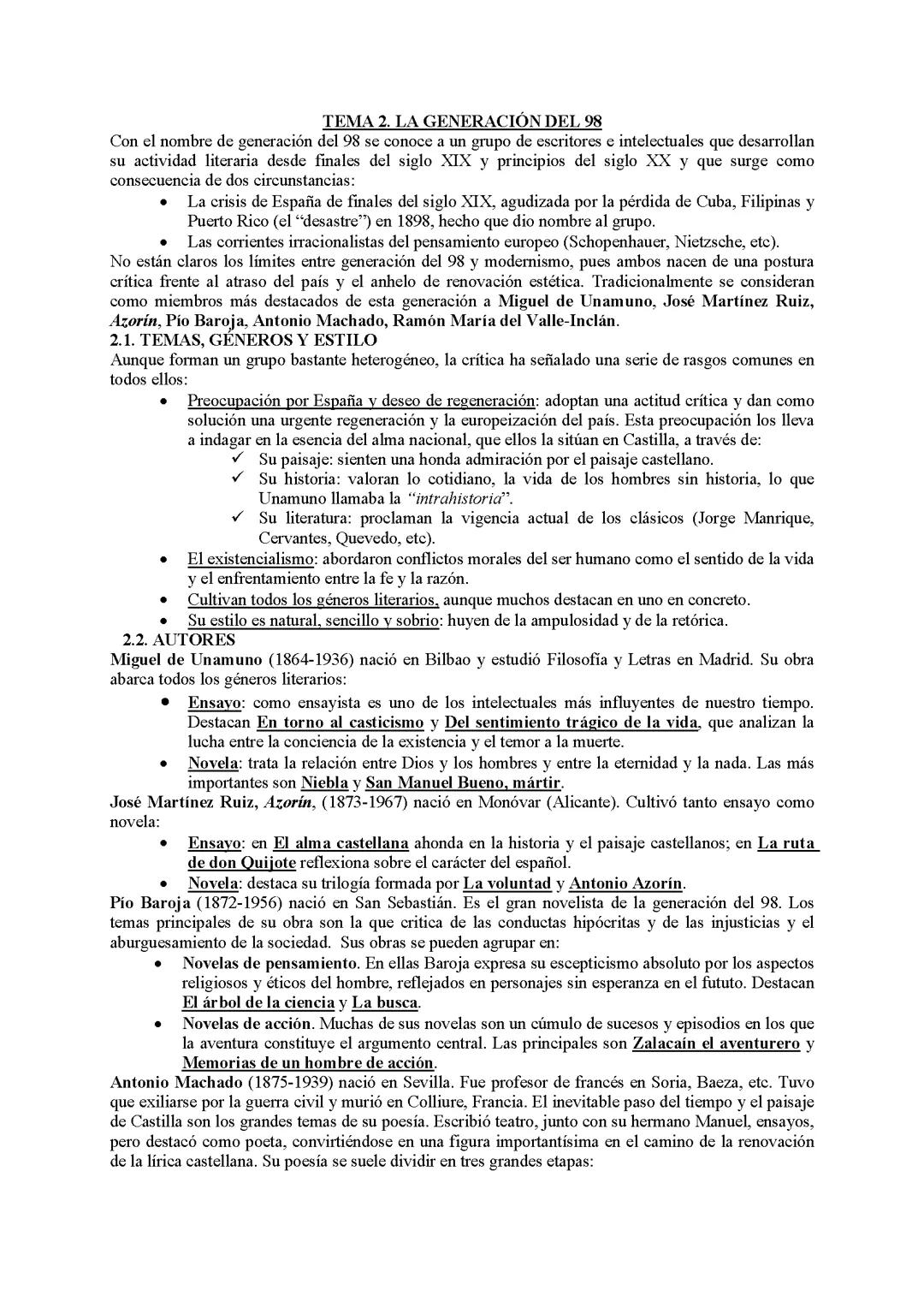 La generacion del 98 