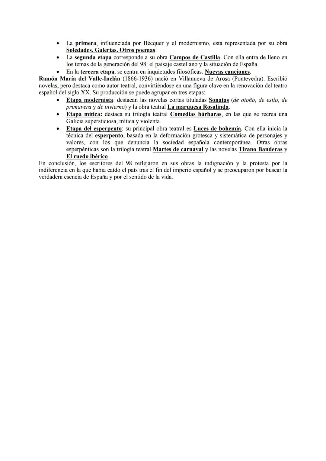TEMA 2. LA GENERACIÓN DEL 98
Con el nombre de generación del 98 se conoce a un grupo de escritores e intelectuales que desarrollan
su activi