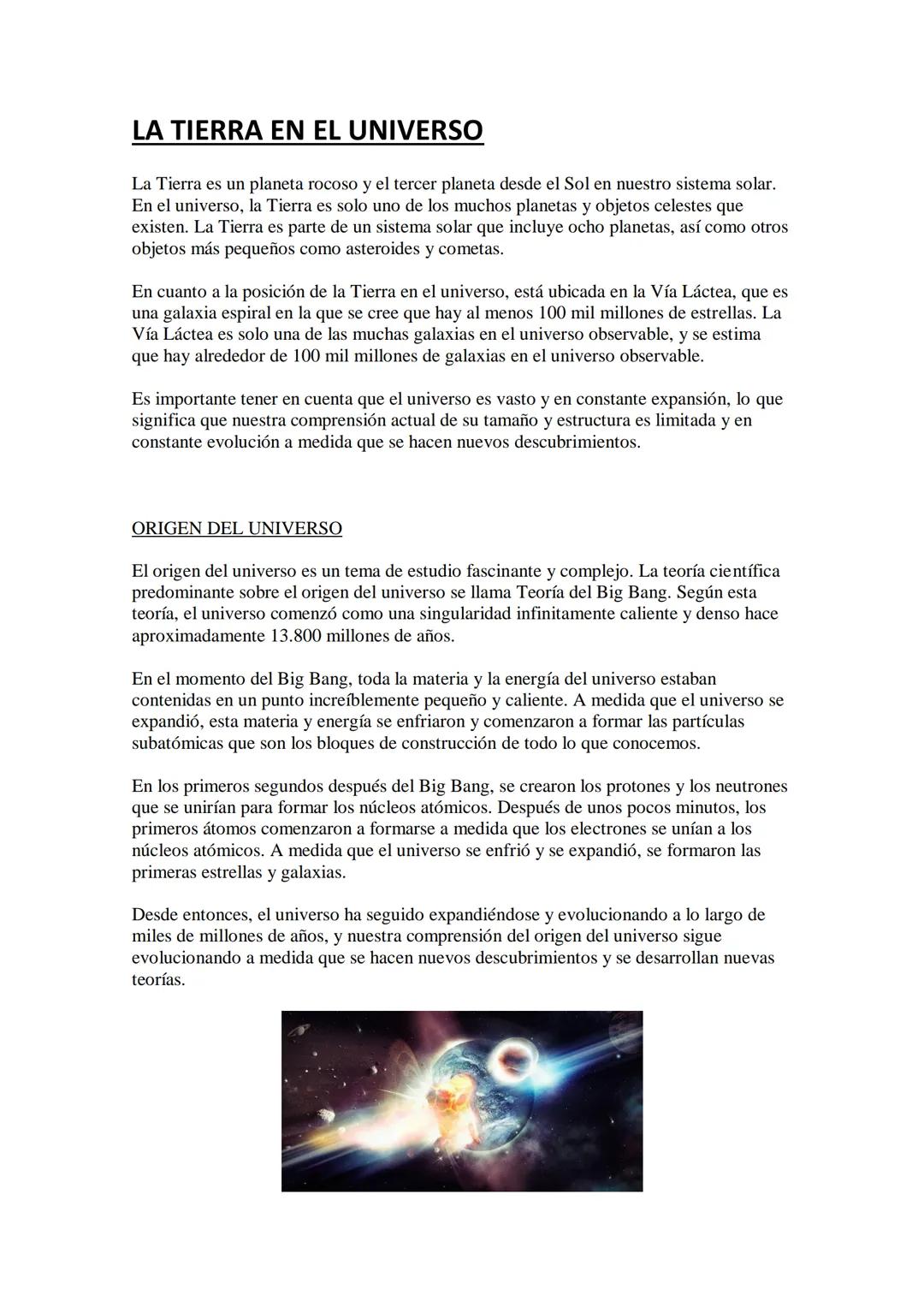 LA TIERRA EN EL UNIVERSO
La Tierra es un planeta rocoso y el tercer planeta desde el Sol en nuestro sistema solar.
En el universo, la Tierra