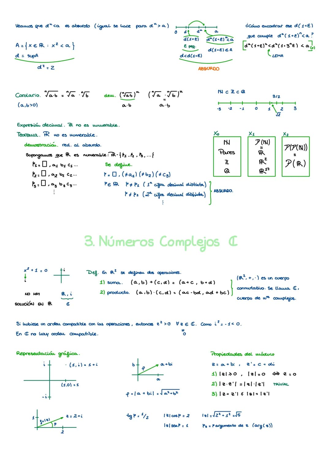 2. Números Reales (RR)
(RR, +,-) es un cuerpo conmutativo.
PR es un conjunto de números con dos operaciones +,
Axioma I (ambas son conmutati