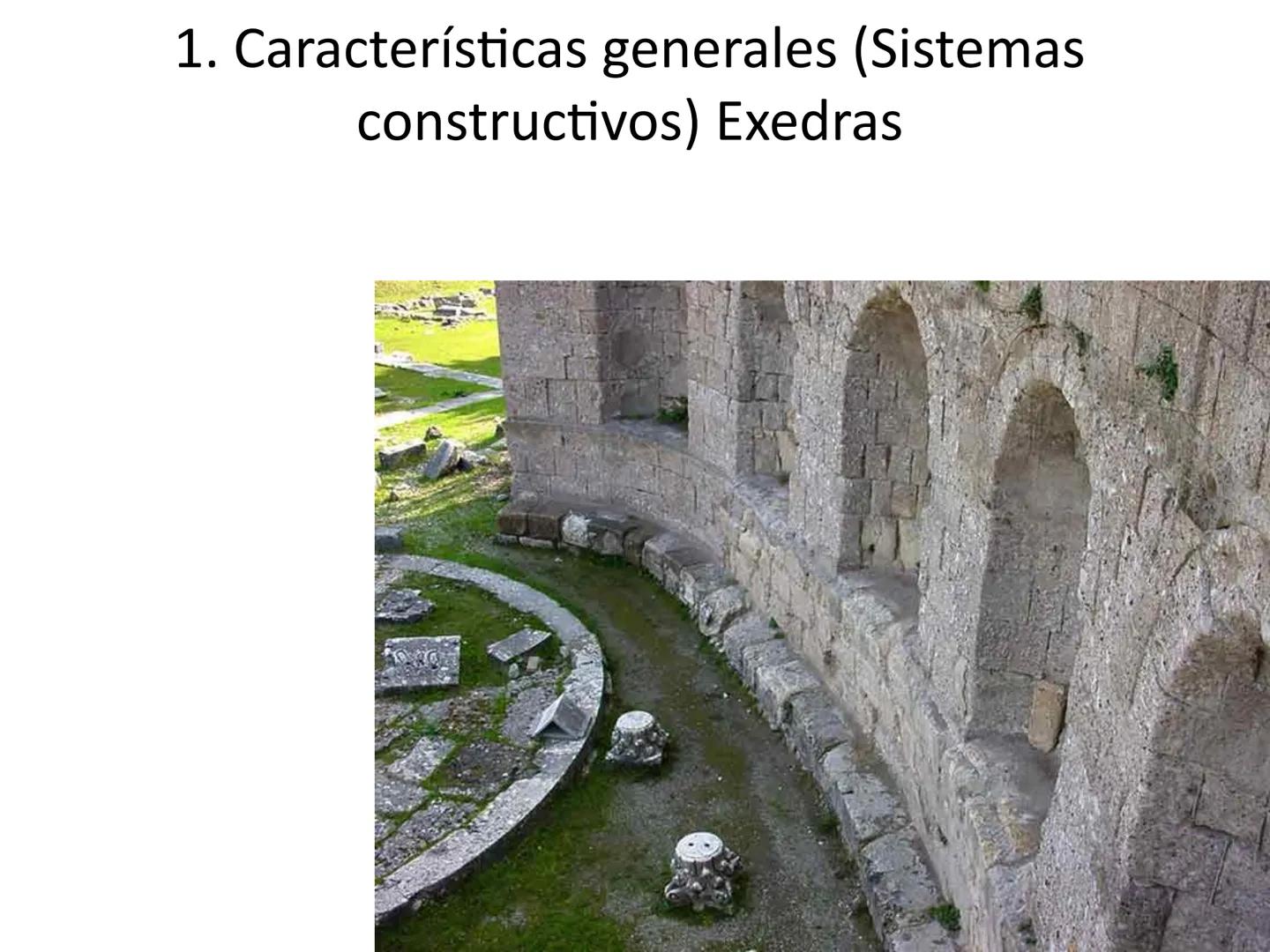 Arquitectura en Roma 1 características generales:
Esquema 1
-Materiales (ojo! Error en la pag. 70)
-Mampostería (Opus Incertum)
-Sillar (Opu