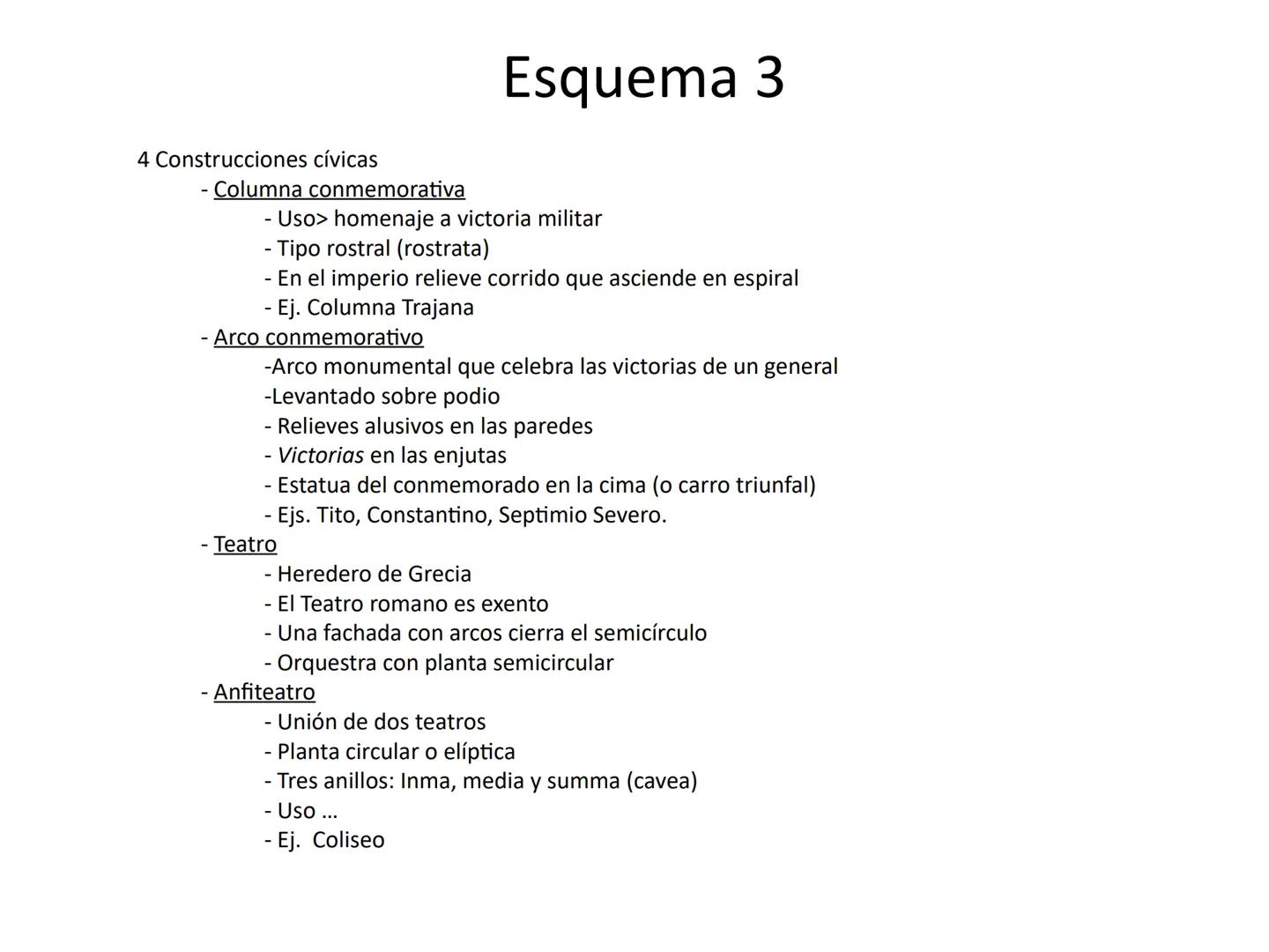 Arquitectura en Roma 1 características generales:
Esquema 1
-Materiales (ojo! Error en la pag. 70)
-Mampostería (Opus Incertum)
-Sillar (Opu