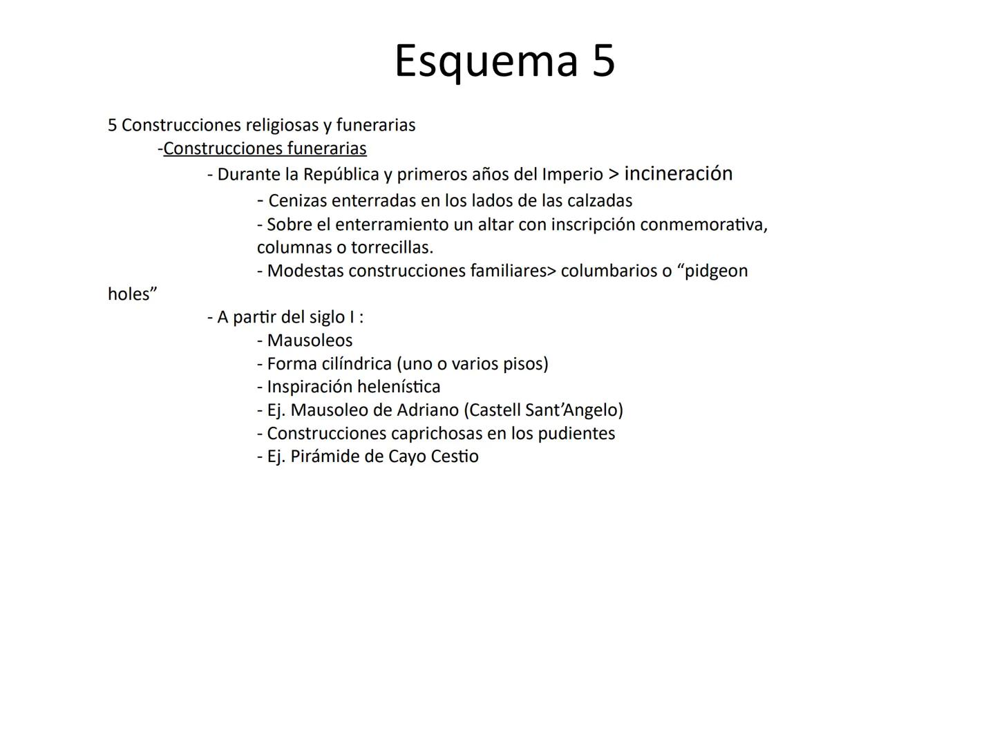 Arquitectura en Roma 1 características generales:
Esquema 1
-Materiales (ojo! Error en la pag. 70)
-Mampostería (Opus Incertum)
-Sillar (Opu