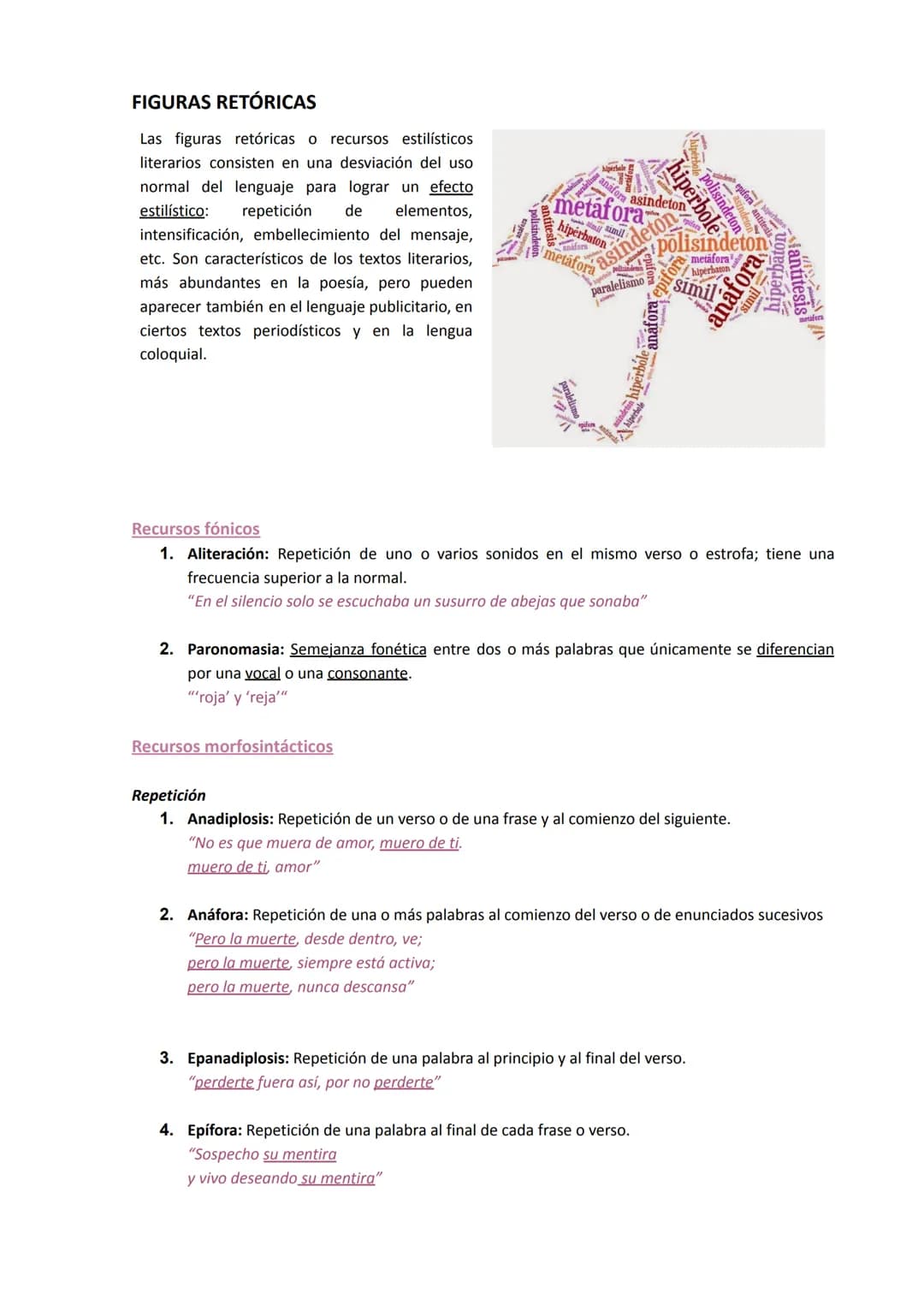 FIGURAS RETÓRICAS
Las figuras retóricas o recursos estilísticos
literarios consisten en una desviación del uso
normal del lenguaje para logr