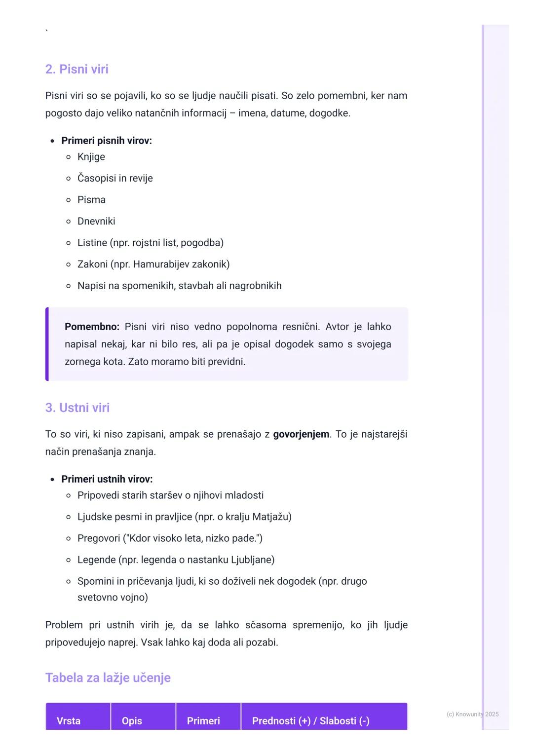 # Zgodovinski viri

Kaj so zgodovinski viri?

Zgodovinski viri so sledi iz preteklosti, ki so se ohranile do danes. Zgodovinarji so
kot dete