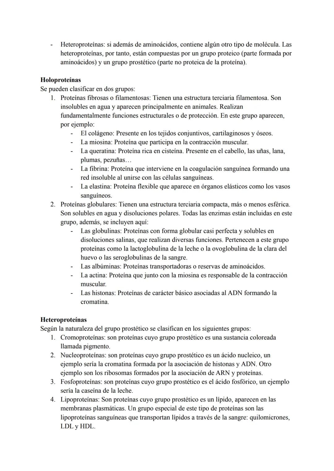 PROTEÍNAS
Son las macromoléculas más abundantes en la materia viva formados por la unión de
aminoácidos.
Químicamente están constituidas por