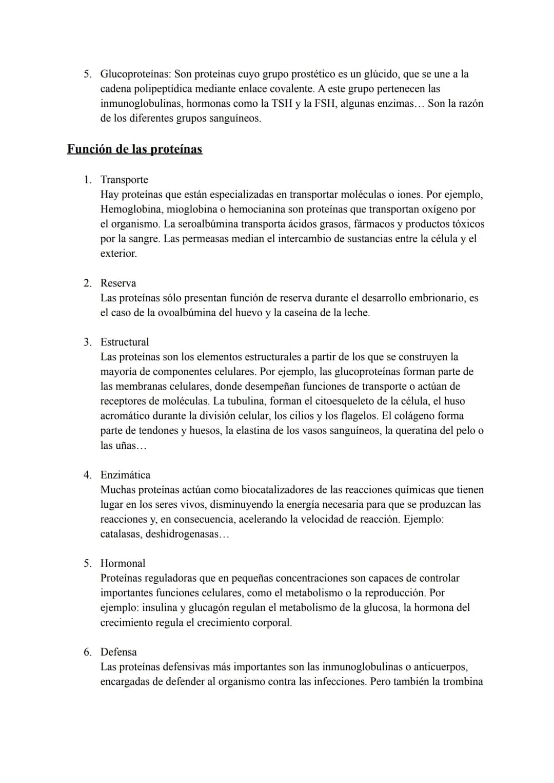 PROTEÍNAS
Son las macromoléculas más abundantes en la materia viva formados por la unión de
aminoácidos.
Químicamente están constituidas por