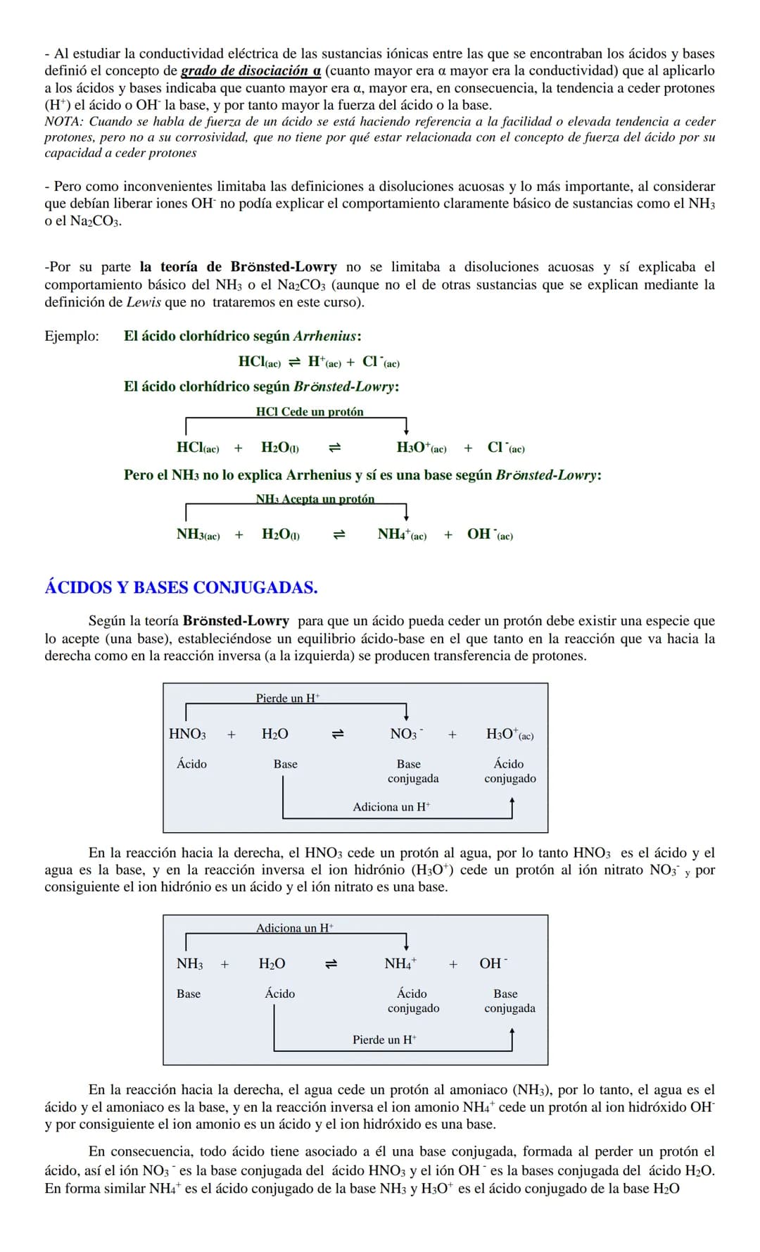 REACCIONES DE TRANSFERENCIA DE PROTONES
(REACCIONES ÁCIDO-BASE)
Una gran parte de las reacciones químicas y la mayoría de las que ocurren en