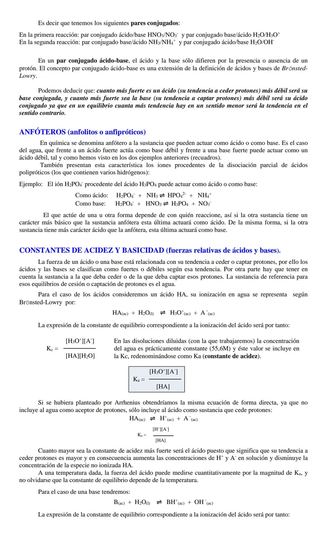 REACCIONES DE TRANSFERENCIA DE PROTONES
(REACCIONES ÁCIDO-BASE)
Una gran parte de las reacciones químicas y la mayoría de las que ocurren en