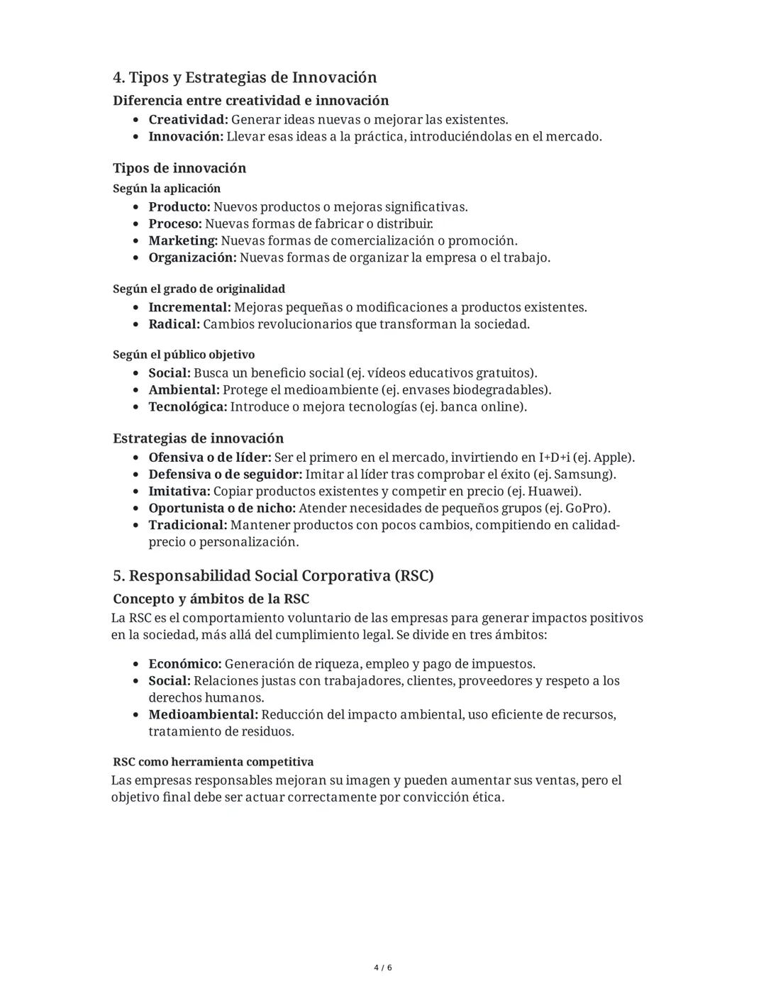 # Resumen Completo: Emprendimiento, Innovación y
Responsabilidad Social

1. El Empresariado y las Personas Emprendedoras

¿Qué es una person