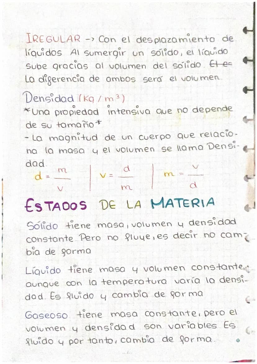 Estados de la Materia
Materia es todo aquello que tenga masa
y volumen.
Propiedades
de la materia
Extensivas-> Su valor varía en base de su
