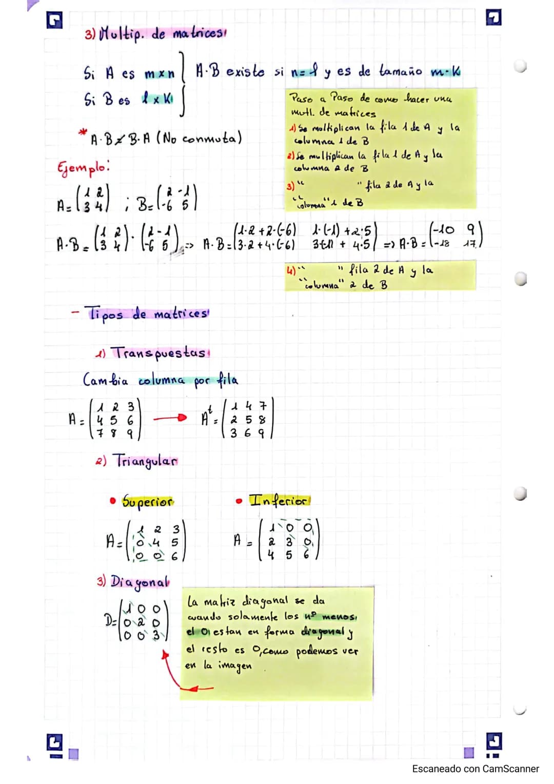 Matematicas II Matrices 2º Bachillerato A
Poloque I: Alalou
matrices
23
A= 145 61/2x3)
Fila
-
- Tama not
7 8
9 10
12
Columna
mxn
Resta
matri