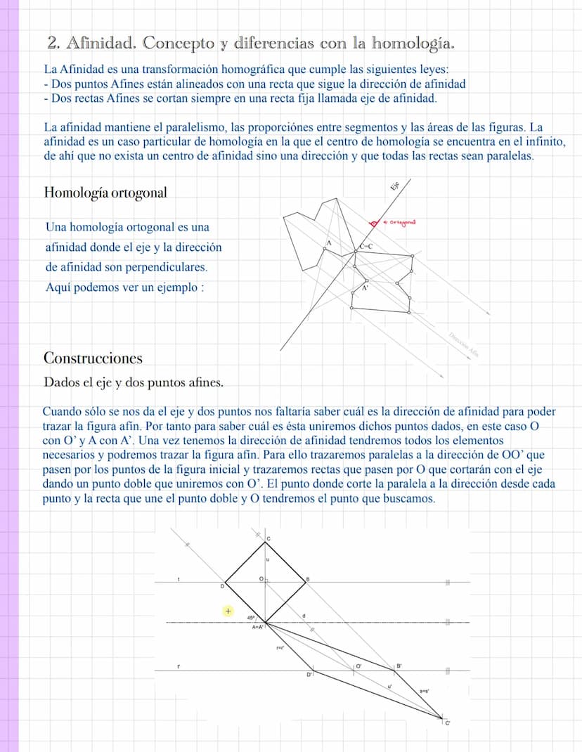 Dibujo Técnico
Tema 5: Homologia
2º Bachillerato
Yanira Ma Vag- 1.Homología
Concepto
La homología es una transformación geométrica de una fi
