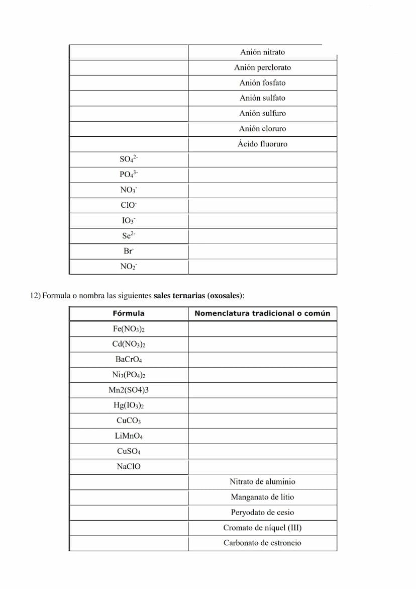 1) Nombra los siguientes óxidos por las dos nomenclaturas:
Basada en el n.o. (Stock)
Fórmula
Na₂O
FeO
Cdo
CozO3
Cu₂0
CuO
Sno
SnO₂
K₂0
Pbo
Pb