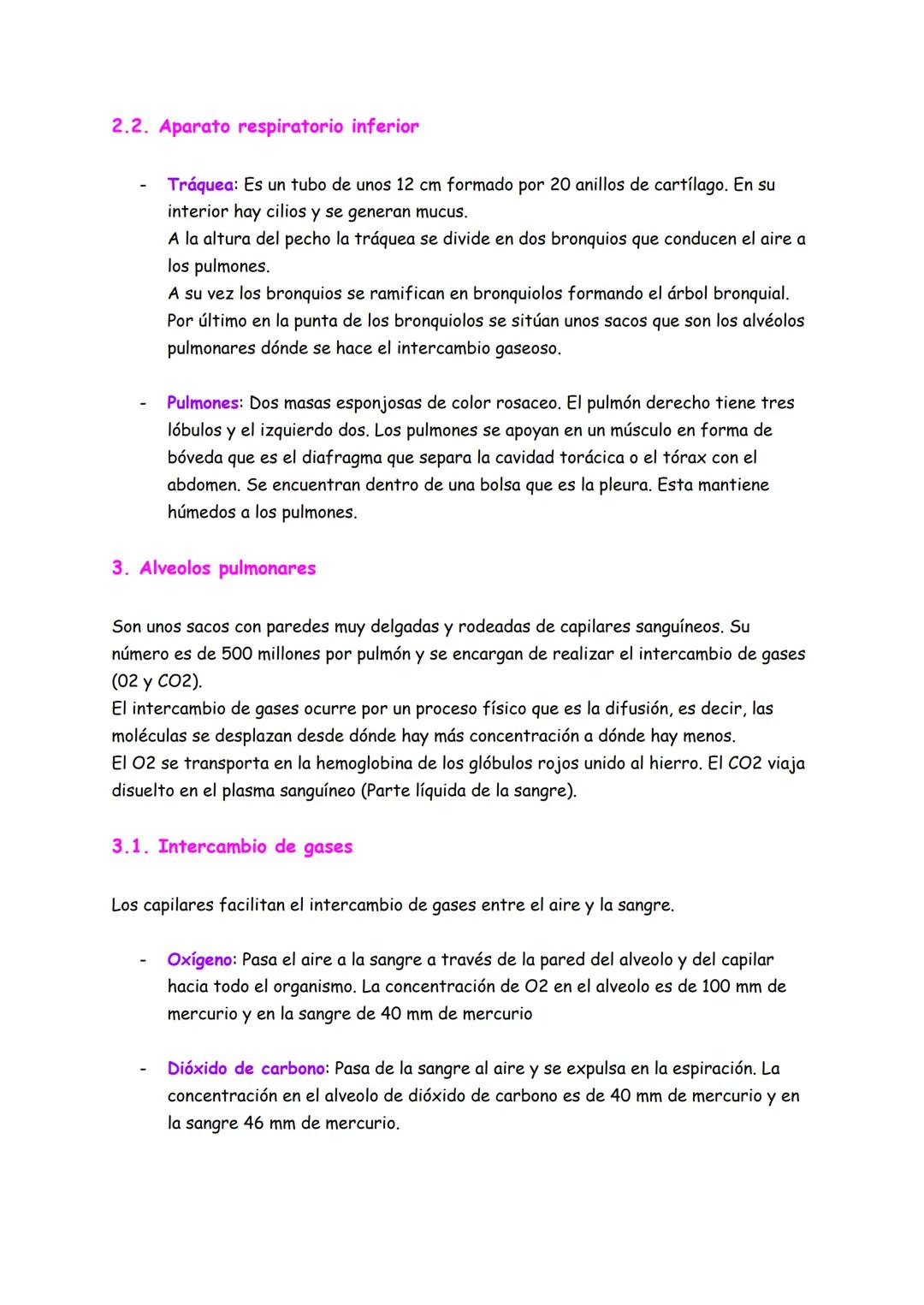 # EL APARATO RESPIRATORIO

1. Introducción

El aparato respiratorio es el encargado de suministrar nutrientes gaseosos (02) y de
eliminar lo