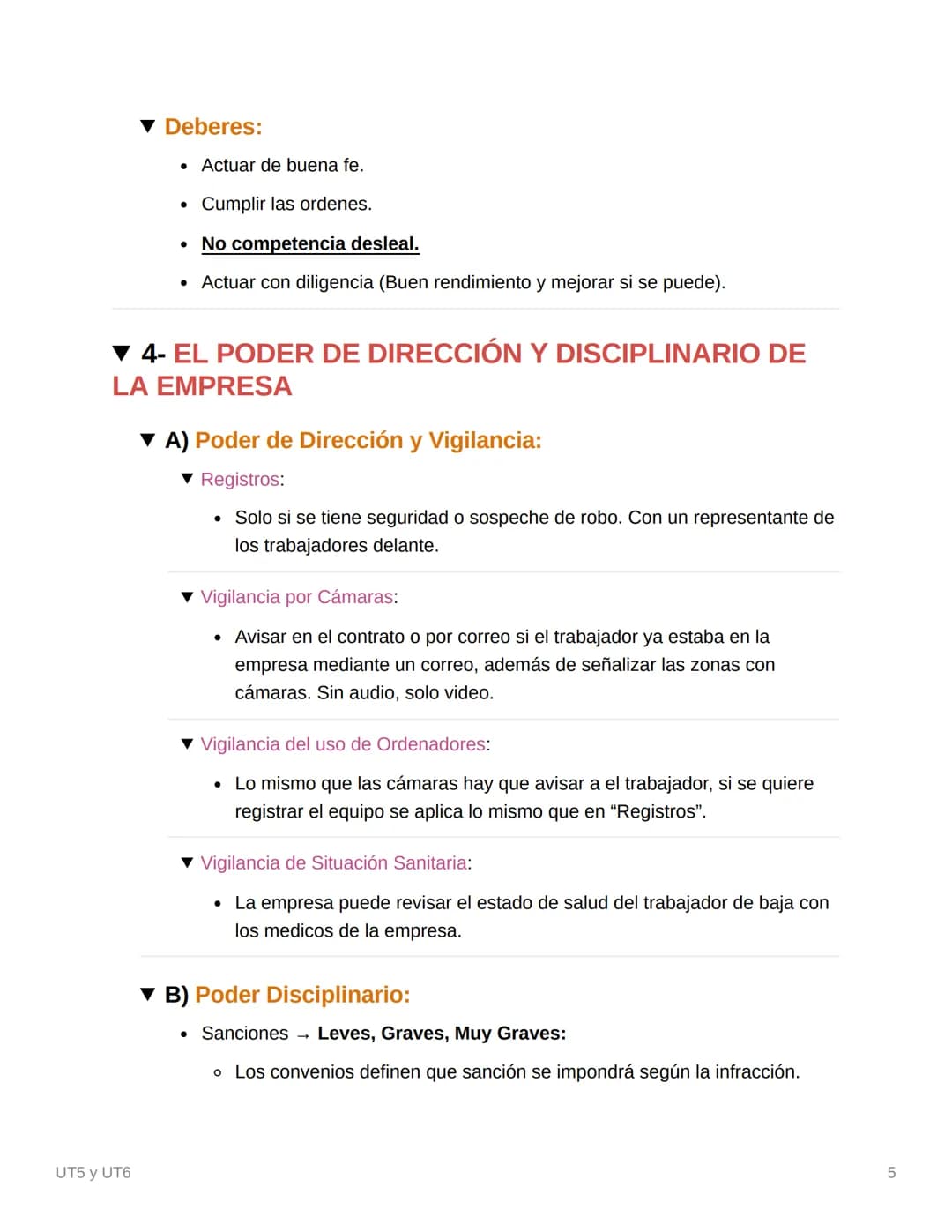 UT5 y UT6
UT5 La Relación Laboral
▼ 1- REQUISITOS Y TIPOS DE RELACIONES
UT5 y UT6
Requisitos:
• Personal: El trabajador tiene que acudir por