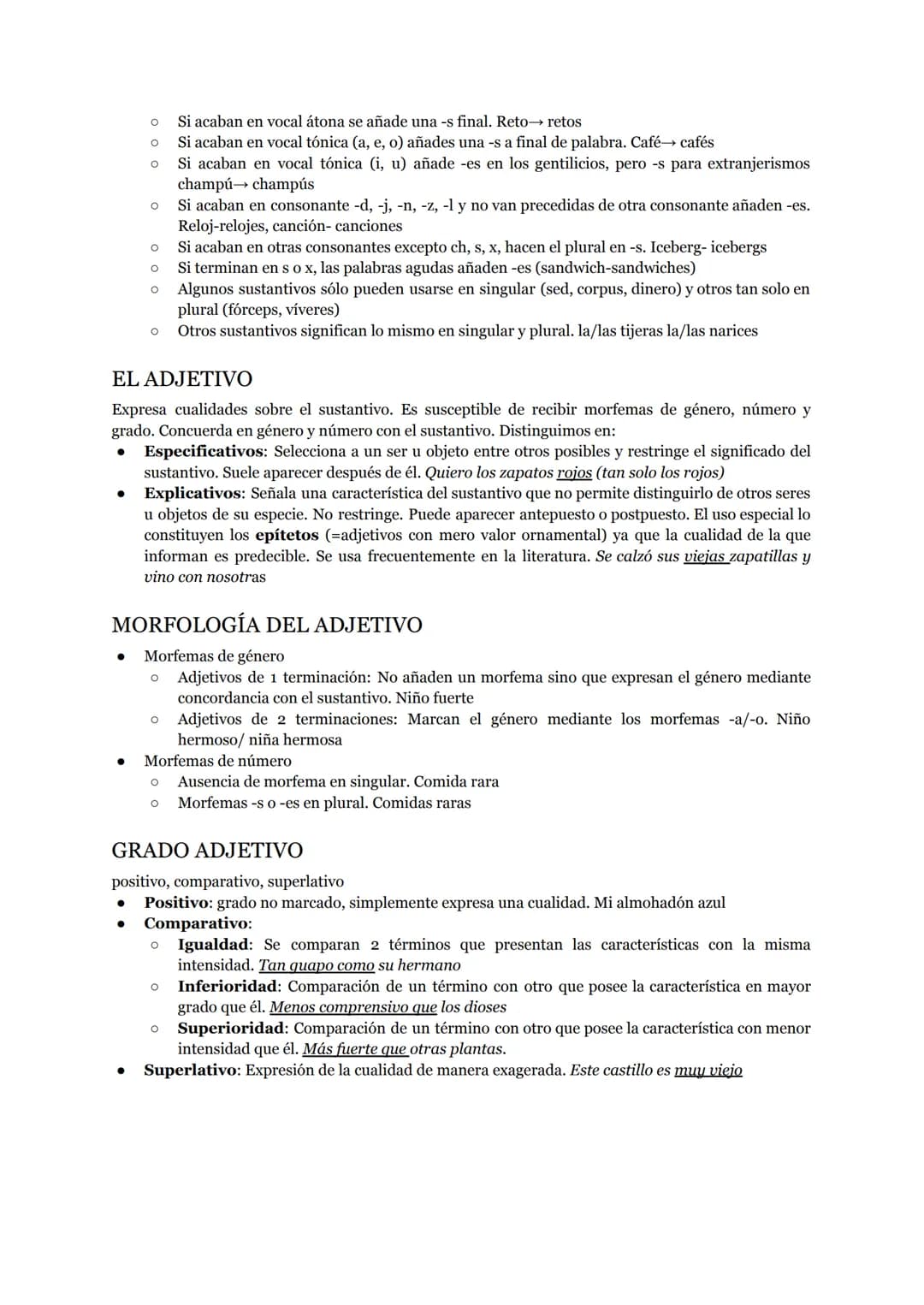 Léxico: Conjunto de palabras que forman la lengua
Palabra: Tiene límites fijos (= las palabras se separan en una única cadena fónica)
Monema