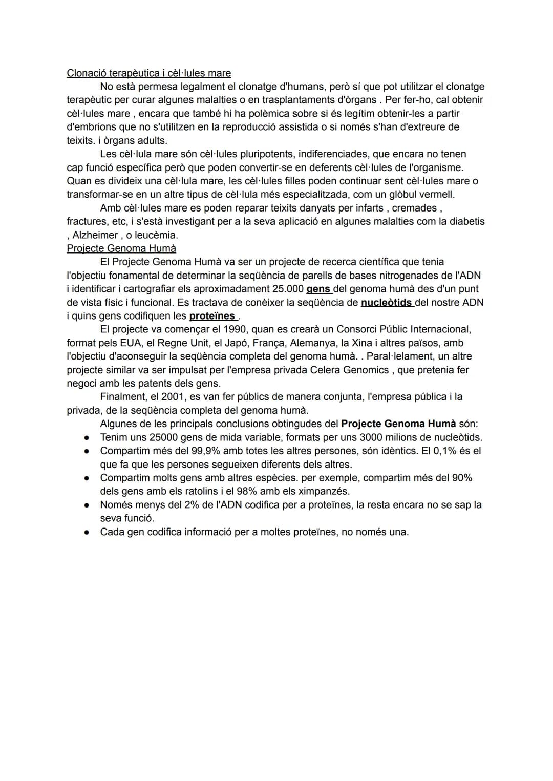 La informació genètica: els àcids nucleics
Tots els éssers vius tenen dos tipus d'àcids nucleics: I' ADN i l' ARN.
L'ADN (àcid desoxiribonuc