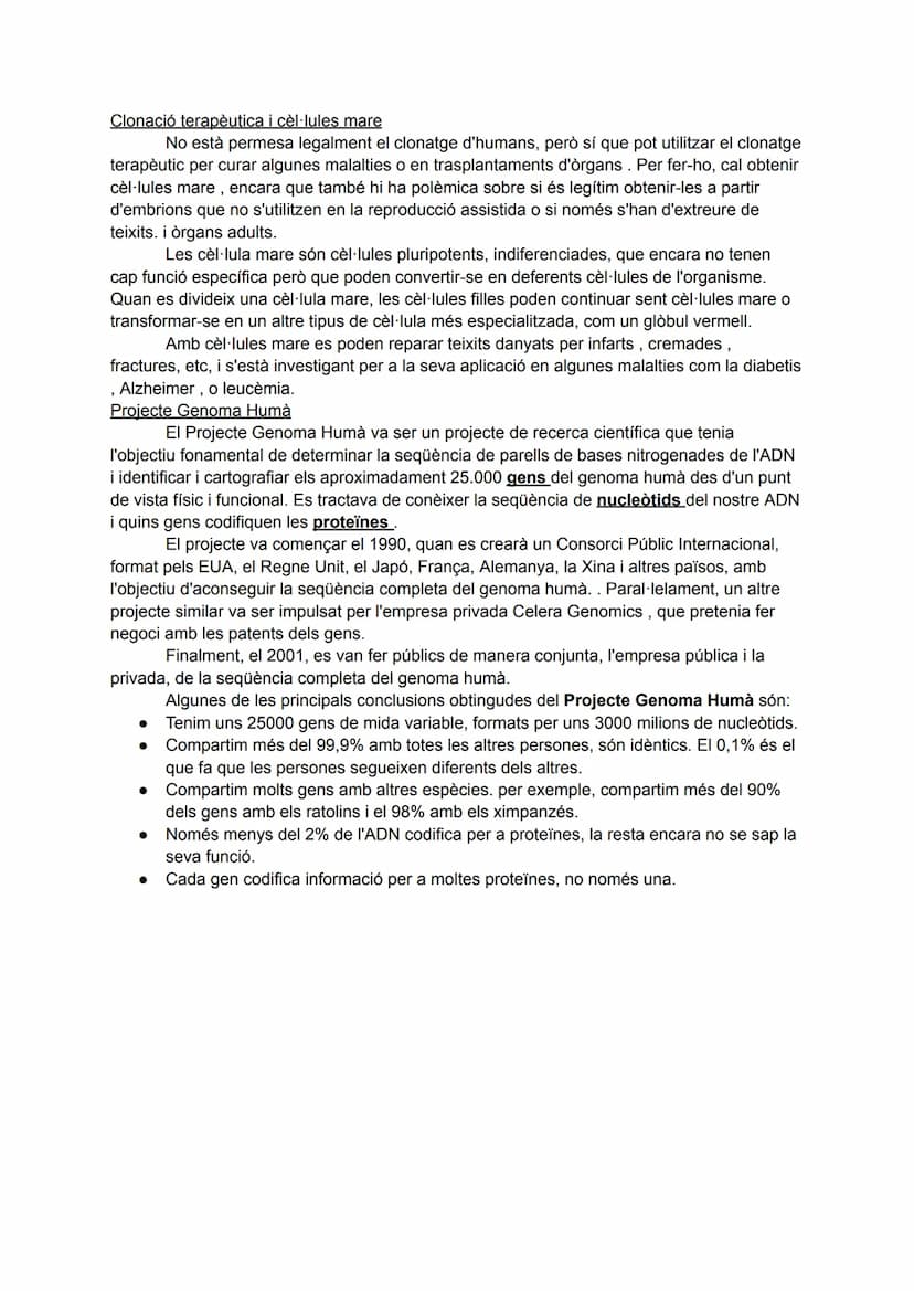 La informació genètica: els àcids nucleics
Tots els éssers vius tenen dos tipus d'àcids nucleics: I' ADN i l' ARN.
L'ADN (àcid desoxiribonuc
