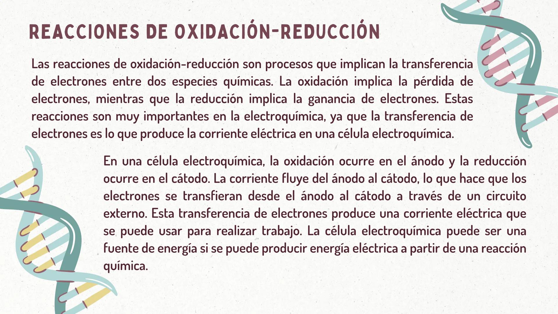 # LA ELECTROQUÍMICA Y SUS
APLICACIONES EN REACCIONES
ELECTROQUÍMICAS

MARÍA SÁNCHEZ # INTRODUCCIÓN

La electroquímica es la rama de la quími