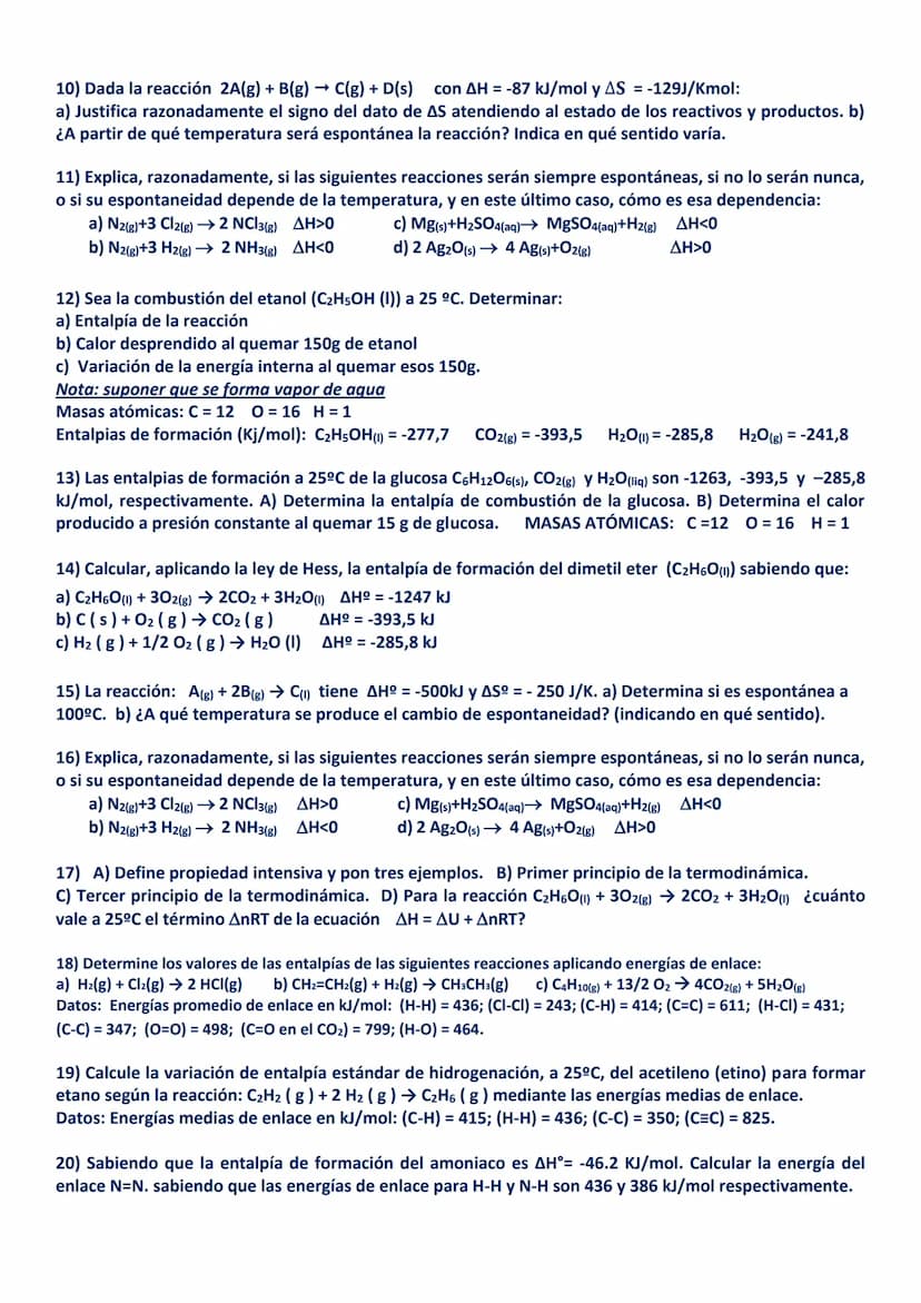 EJERCICIOS RESUELTOS DE TERMOQUÍMICA 1º BACHILLERATO
Los ejercicios más largos no significan que sean más difíciles. Puede ser más largo por