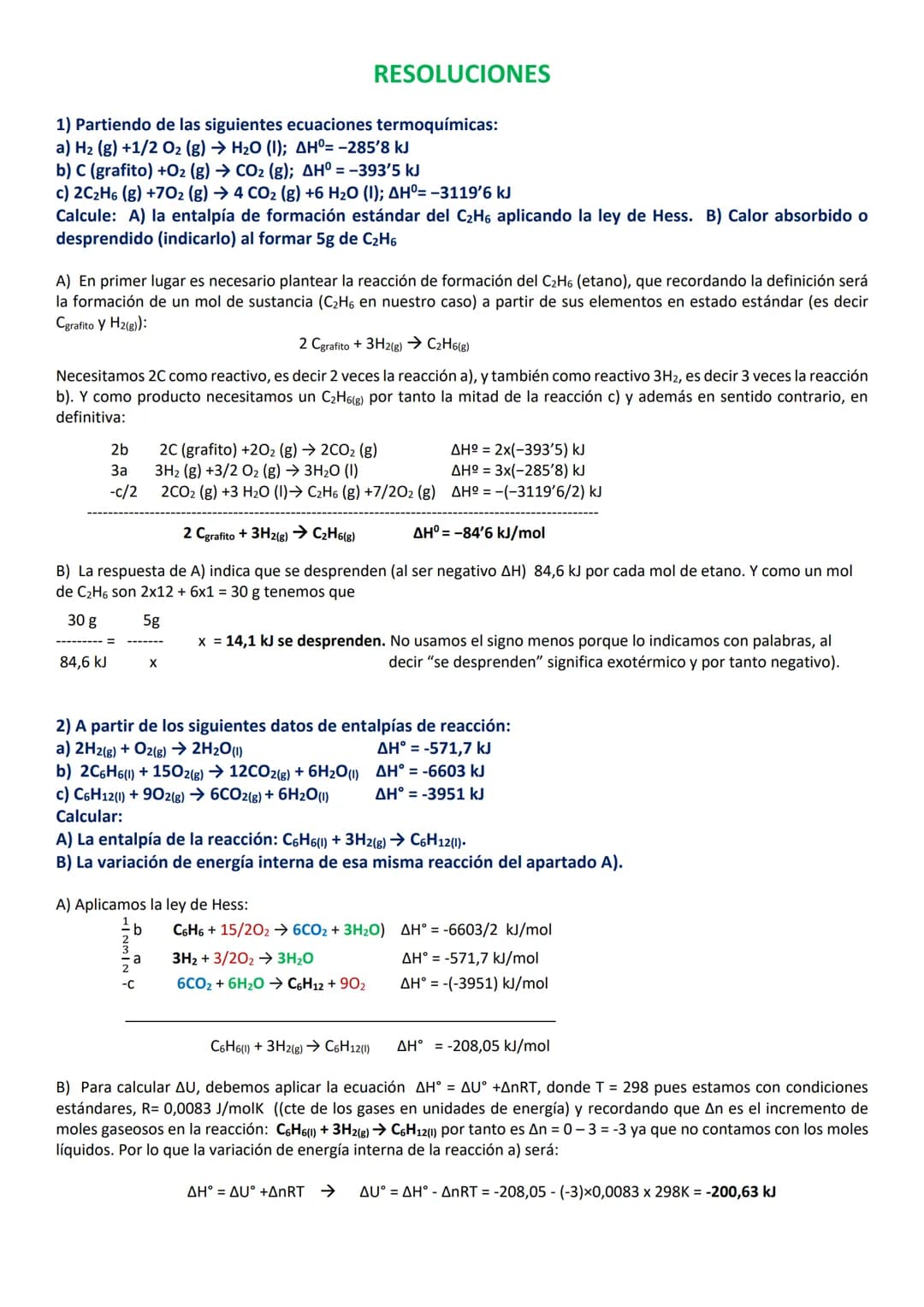 EJERCICIOS RESUELTOS DE TERMOQUÍMICA 1º BACHILLERATO
Los ejercicios más largos no significan que sean más difíciles. Puede ser más largo por