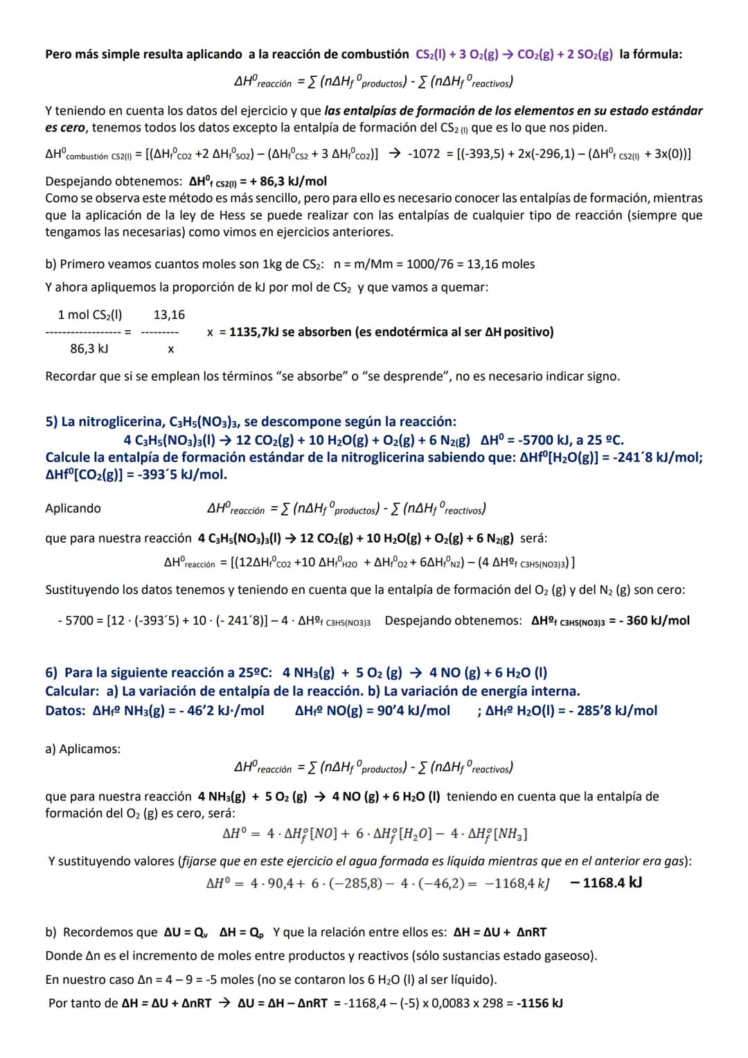 EJERCICIOS RESUELTOS DE TERMOQUÍMICA 1º BACHILLERATO
Los ejercicios más largos no significan que sean más difíciles. Puede ser más largo por