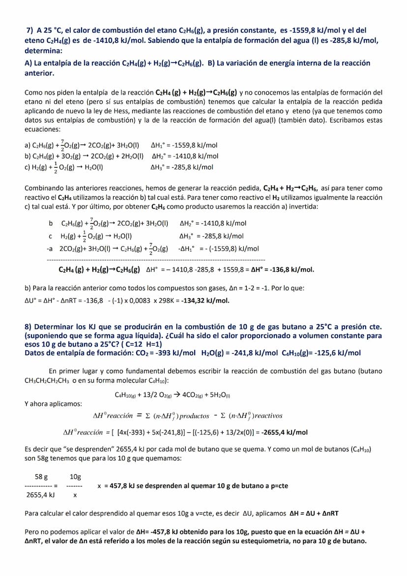 EJERCICIOS RESUELTOS DE TERMOQUÍMICA 1º BACHILLERATO
Los ejercicios más largos no significan que sean más difíciles. Puede ser más largo por