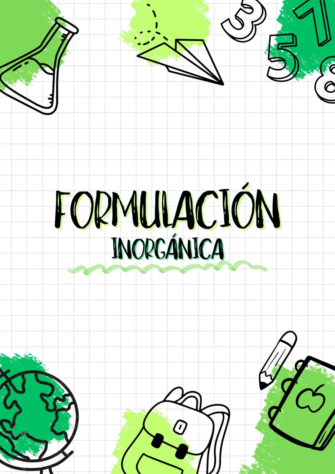FORMULACIÓN INORGÁNICA