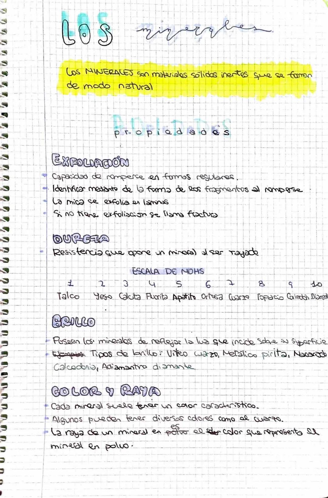 LOS
Cos MINERALES son materiales sólidos inertes que se formen
de modo natural
قبل میں مصر میومد
горіе
es
EXPOLIACIÓN
Capacidad de romperse 